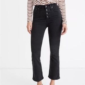 Madewell Cali Demi Boot 26P Black Jeans Button Front